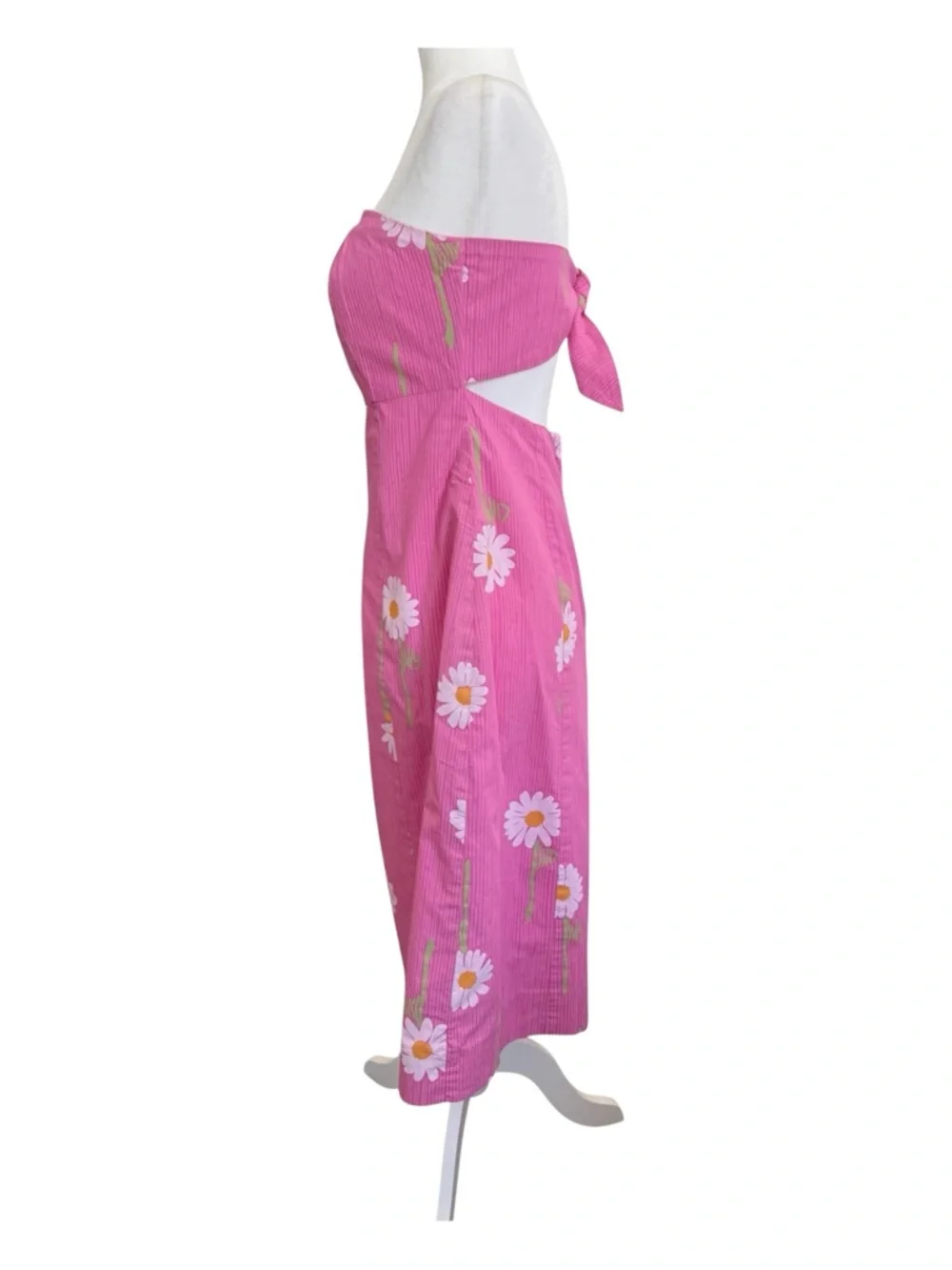 Vintage Lilly Pulitzer Strapless Pink Floral Dress Empire Waist Daisy 90s Y2K 6 - Picture 3 of 12